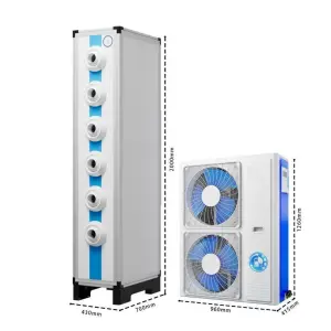 Vertical heating, cooling, dehumidification air conditioning with pump for industrial factories, workshops, supermarkets