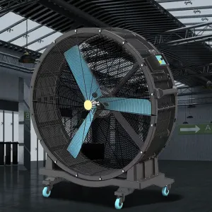220V Industrial Mobile Ventilation Fan Plastic Blade 48 inch Diameter Low Noise 35-39db Motor Core Independent