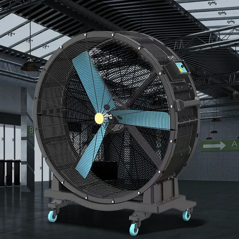 220V Industrial Mobile Ventilation Fan Plastic Blade 48 inch Diameter Low Noise 35-39db Motor Core Independent