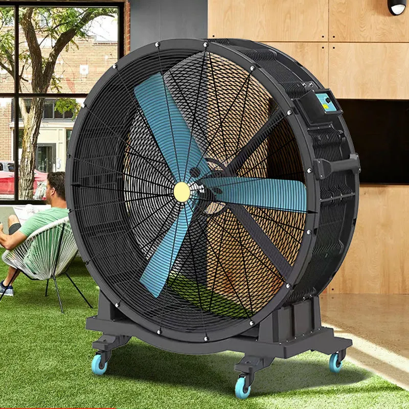 Industrial plastic large motor fan with touch control, suitable for mobile workshop cooling, diameter of 1.5 meters, roof installation