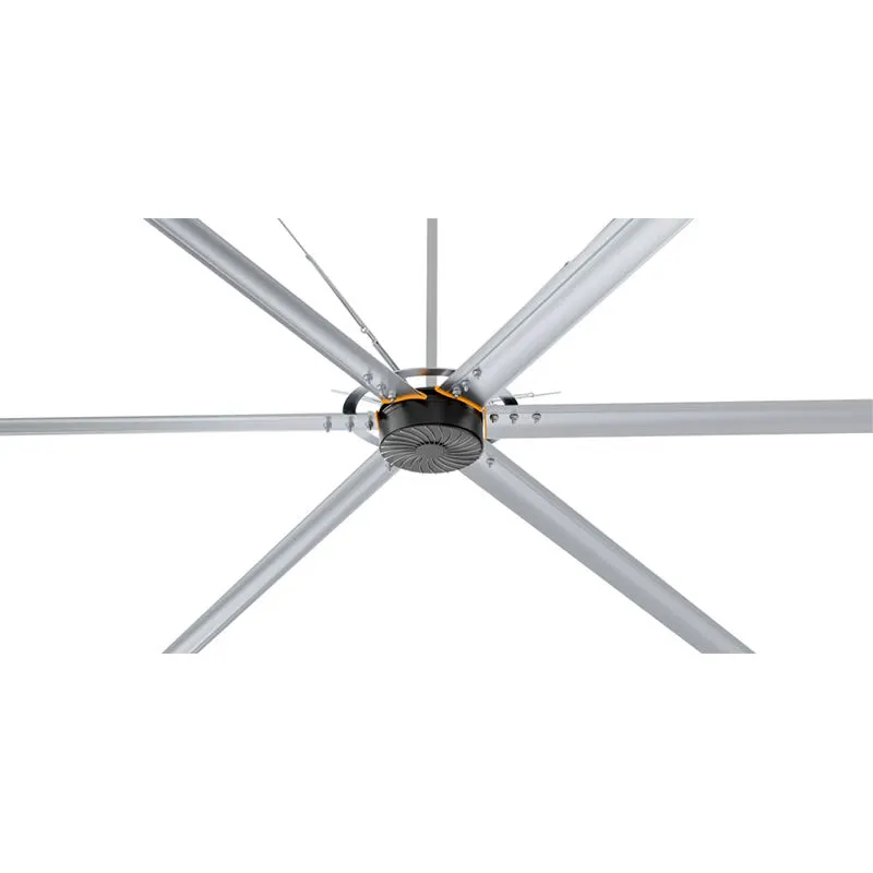 Industrial large ceiling fan with 6 aluminum alloy blades, remote control, 3-year warranty, factory cooling of 7.3m, warehouse workshop