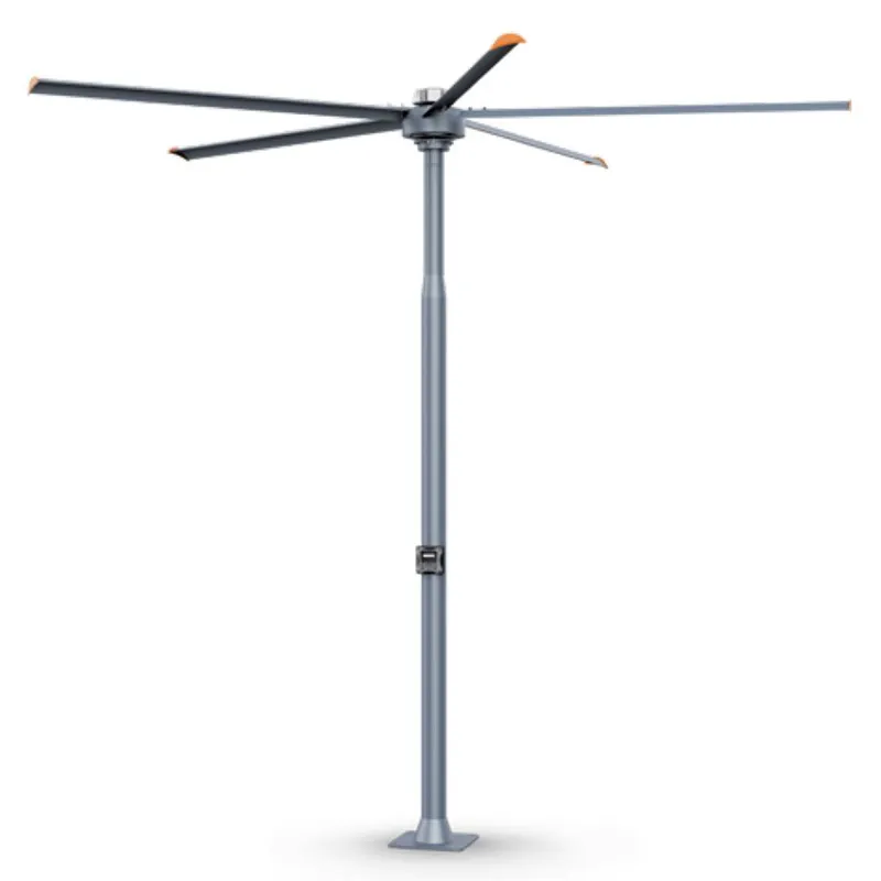 Electric outdoor vertical column fan with permanent magnet motor, self-supporting 6063 aviation aluminum blades, low noise