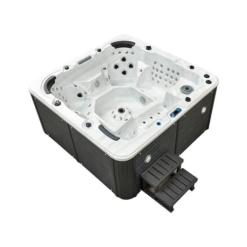 Luxury Outdoor Spa with Ozone Purification and LED Ambiance