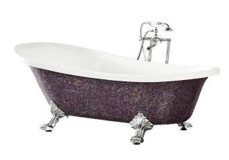 Modern Bathtub with Floor Mounted Faucet