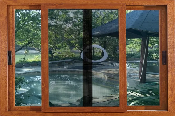 Laminated Indoor Upvc Sliding Window With Screen