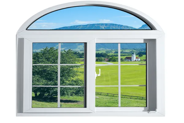 Arc Design Upvc Sliding Window With Grille