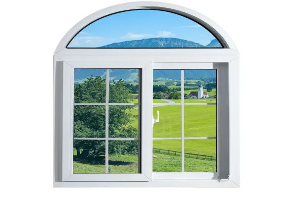 Arc Design Upvc Sliding Window With Grille