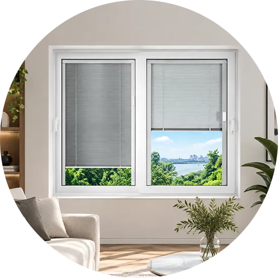 Integrated Louver Sliding Window