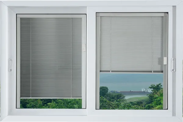 Built In Louver Upvc Sliding Window