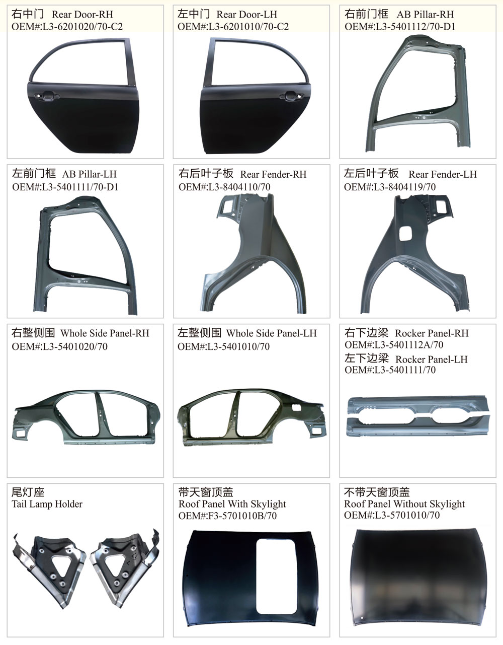 Auto Body Parts for Byd L3