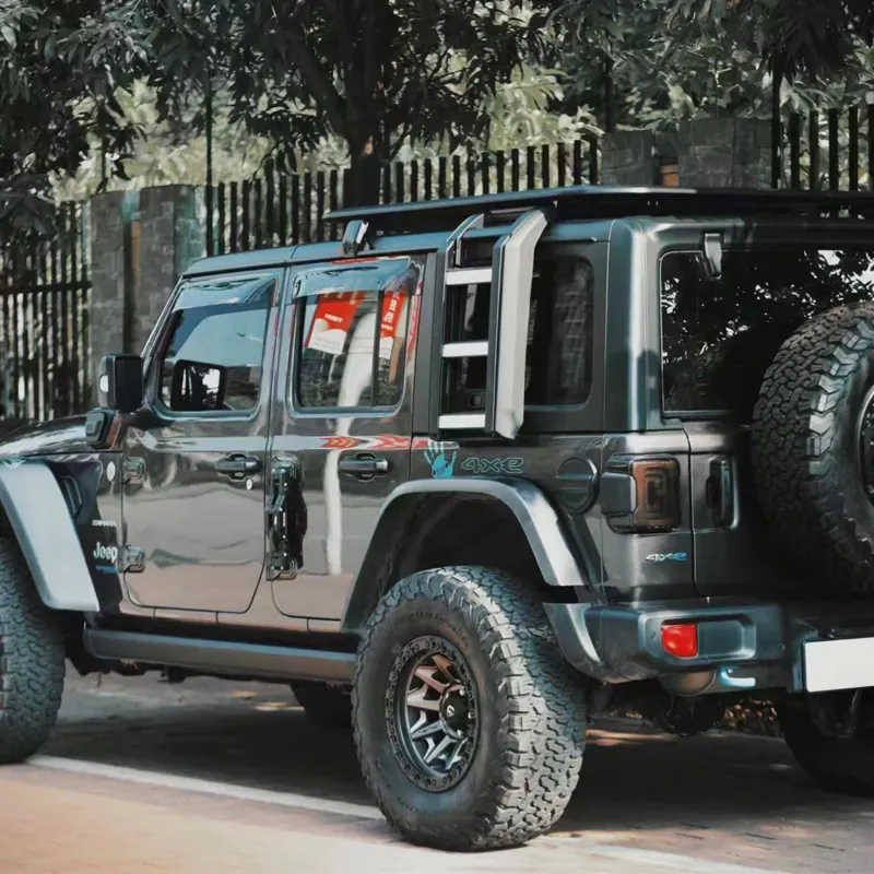 Rooftop platform ladder