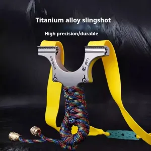 (Tiger Power All-Titanium Alloy) Dragon Tooth Fast-Pressure Outdoor High-Power High-Precision Flat Rubber Band Slingshot Frame