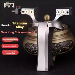 Tiger Power (All-Titanium Alloy High-Magnification Chicken King) Dragon Tooth Quick-Press Screw Devil High-Precision Outdoor Flat Rubber Band Slingshot