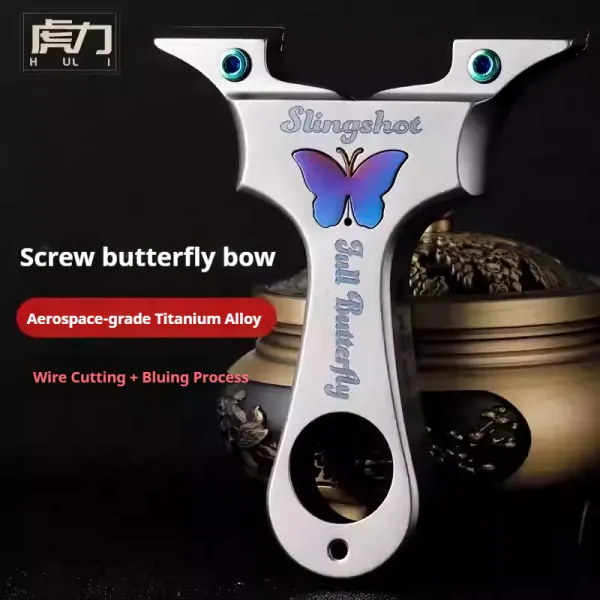 Genuine all-titanium alloy butterfly screw quick-press high-precision outdoor high-power flat rubber band slingshot holder