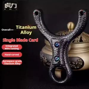 High-end single-card all-titanium alloy ball bearing CNC outdoor high-power, high-precision flat rubber band slingshot frame