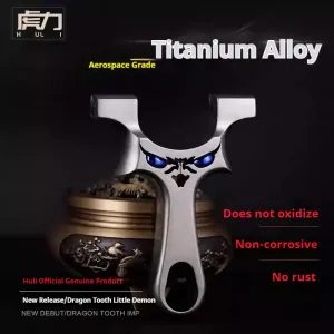 Tiger Power (All-Titanium Alloy Little Monster) Dragon Tooth Fast-Pressure Devil High-Precision Outdoor Flat Rubber Band Slingshot