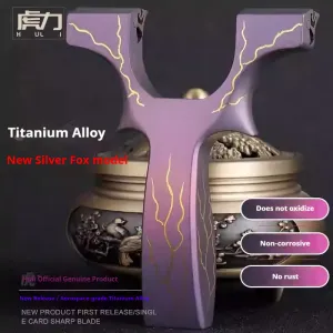 Tiger Power (All Titanium Alloy) Recurve Fast Press Dragon Tooth High Precision Outdoor High-Power Flat Rubber Band Slingshot Frame