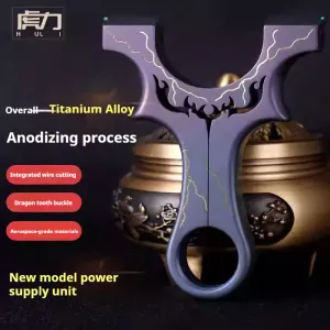 Tiger Power All-Titanium Alloy Fire Bull Dragon Tooth Fast-Pressure Monster Demon High-Precision Outdoor High-Power Flat Rubber Band Slingshot
