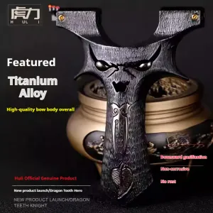 High-end all-titanium alloy dragon tooth little devil monster CNC outdoor high-precision flat rubber band slingshot frame