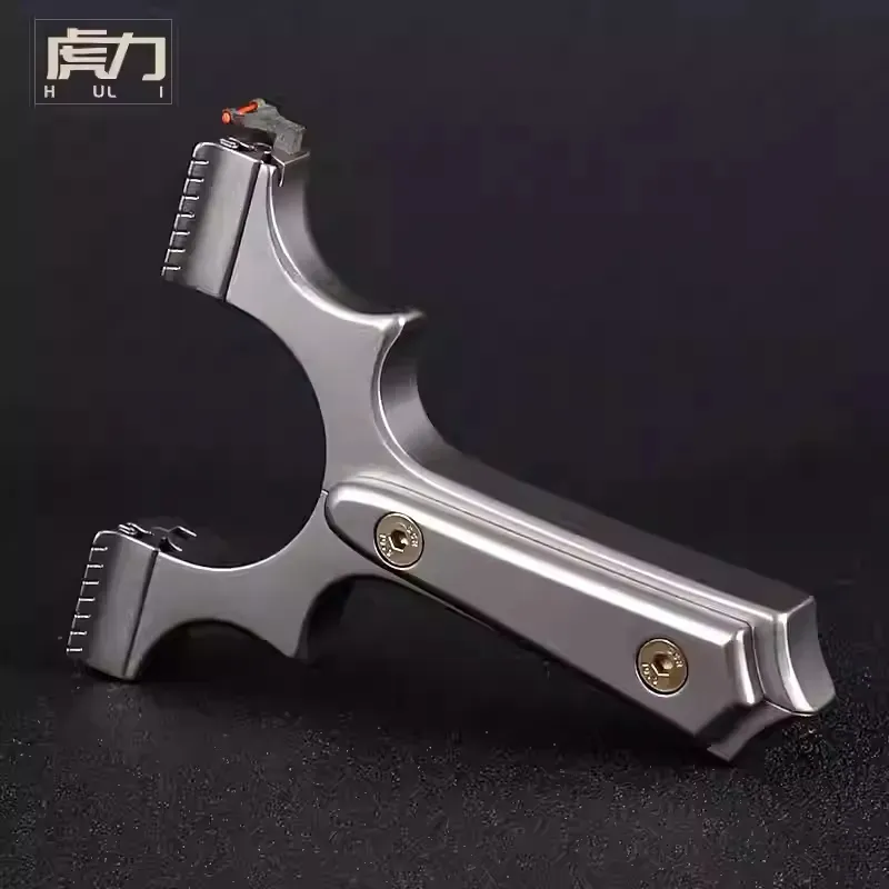 Genuine all-titanium alloy Little Bull Dragon Tooth fast-press high-precision competitive outdoor high-power flat rubber band slingshot frame