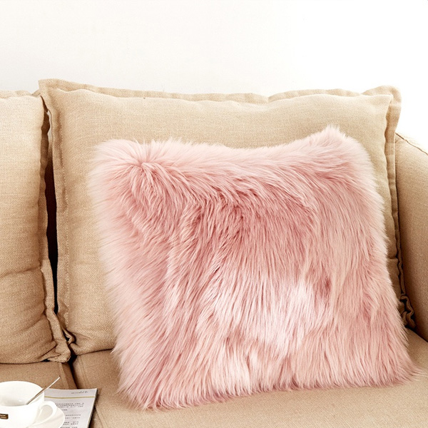 Very Soft & Comfy plush shaggy fur pillow best faux fur pillows 
