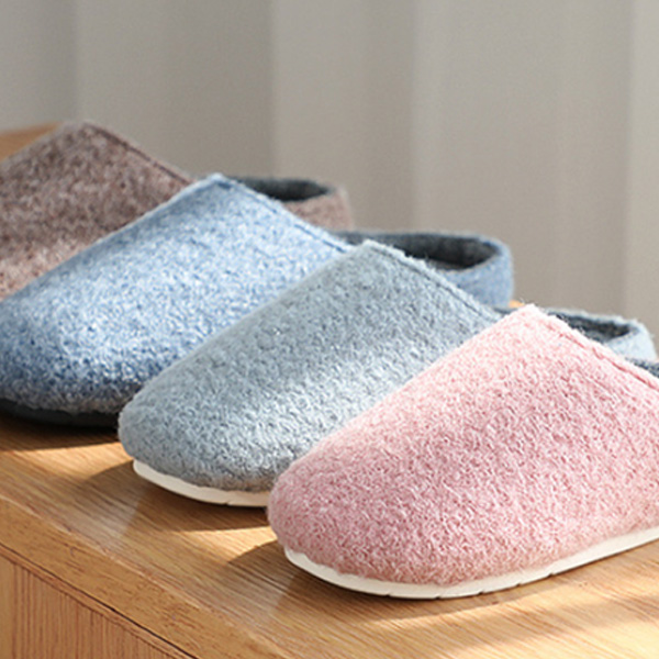 Home hotel winter polyester felt slippers rubber bottom non-slip 