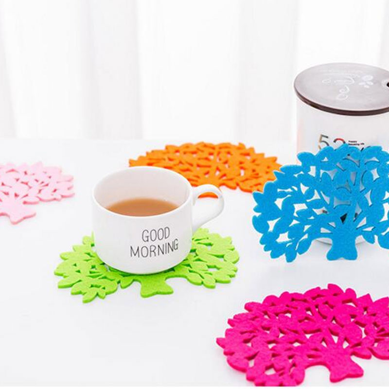 Free sample Felt round coasters for desk accessories 