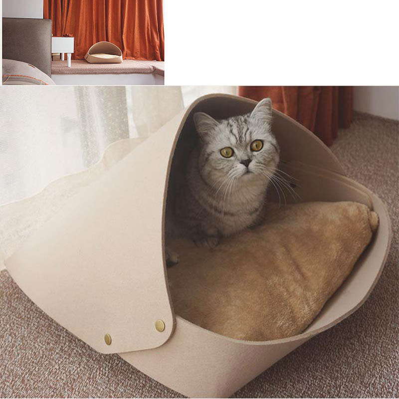 Hot Selling felt pet cat bed house High quality felt teepees for pet 