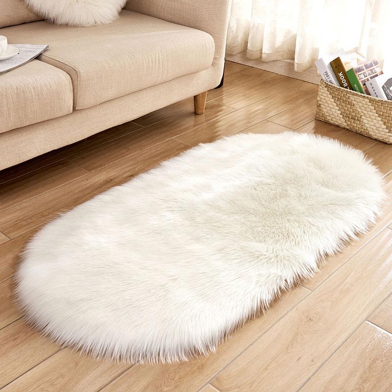 Customize thick fur faux sheepskin rug for bedside 