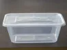Envase rectangular desechable de pl&aacute;stico reforzado transparente 750