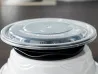 Американская модель 450 Черная усиленная одноразовая пластиковая круглая миска