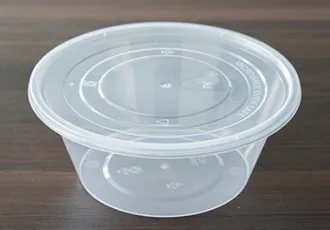 Cubo redondo 1250 de pl&aacute;stico transparente reforzado desechable 