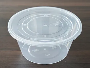 Cubo redondo 1250 de pl&aacute;stico transparente reforzado desechable 