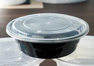 American Style 700 Black Thickened Disposable Plastic Round Container
