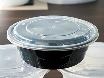 American Style 700 Black Thickened Disposable Plastic Round Container