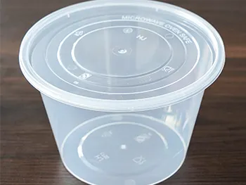 Cubo redondo desechable de pl&aacute;stico transparente reforzado 1750