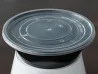 Contenedor Redondo Desechable Negro Reforzado de Pl&aacute;stico 625
