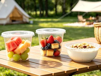 Tazones redondos desechables de PP virgen y ligeros para picnic y camping