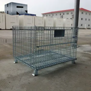 Stapelbarer Metallstahldrahtnetzbeh&auml;lter Mesh K&auml;fig