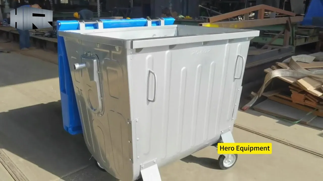 Galvanized steel waste container