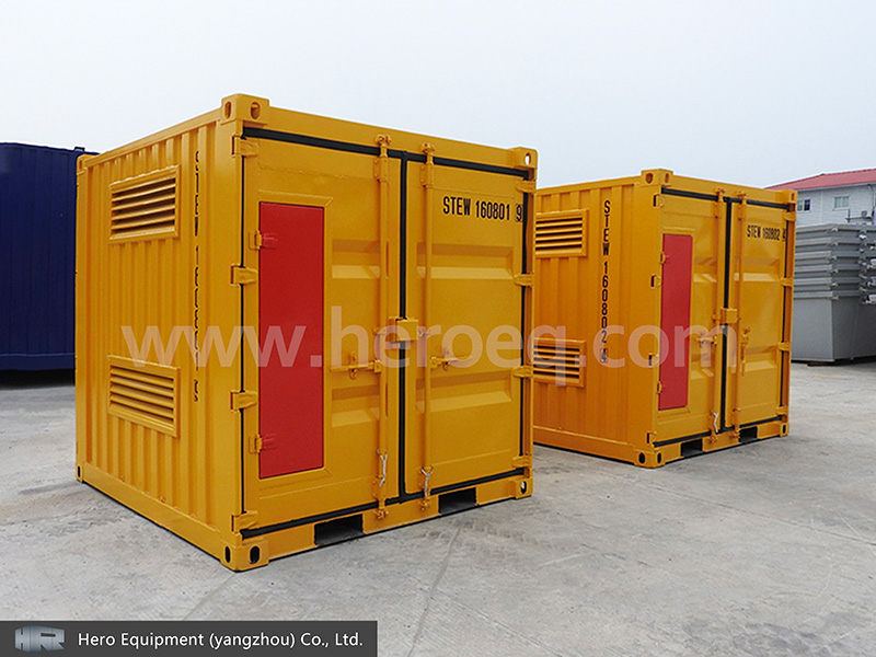 How is a dangerous goods container different from a standard shipping container?