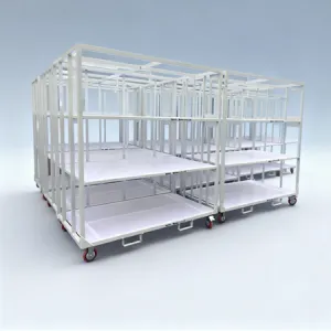 Mobile Metal Logistics Turnover Rack With Casters Model‑02