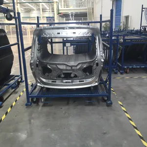 Mobile Auto Tail Gate Assembly Turnover Rack With Casters