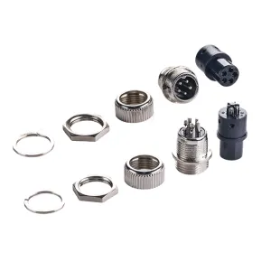 M12 5P Male and Female Connector with Nut and Cap