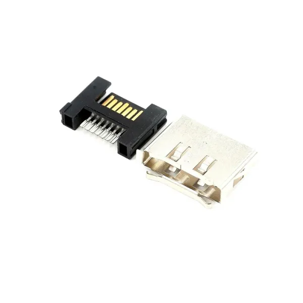 eSATA 7P 2-Piece Solder-Type Male Connector for Wire Harness Assembly