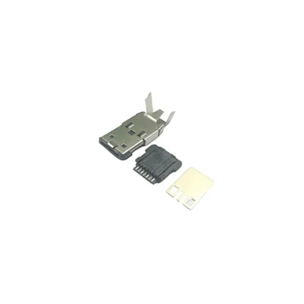 eSATA+USB Solder-Type Female Connector with Copper Reinforcing Sheet, PBT GF30, 1.5A 40V