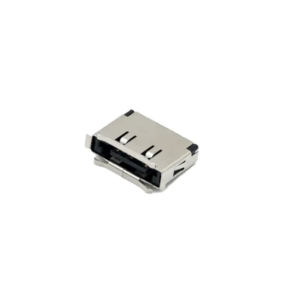 eSATA 2-Piece IO Male Connector with Copper Shell, PBT GF25 Black, Nickel-Gold-Tin Plated