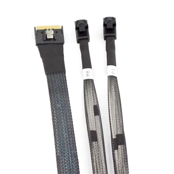 Mini SAS 8654 8I Anti-Skew Insertion to Dual SFF-8643 Split Cable Assembly