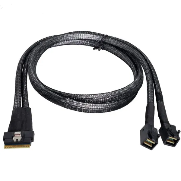Mini SAS SFF‑8654 8I to Dual SFF‑8643 Splitter Cable
