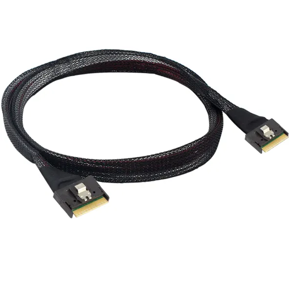 Slim SAS SFF‑8654 8I to SFF‑8654 8I Anti‑Skew Integrated Cable Assembly